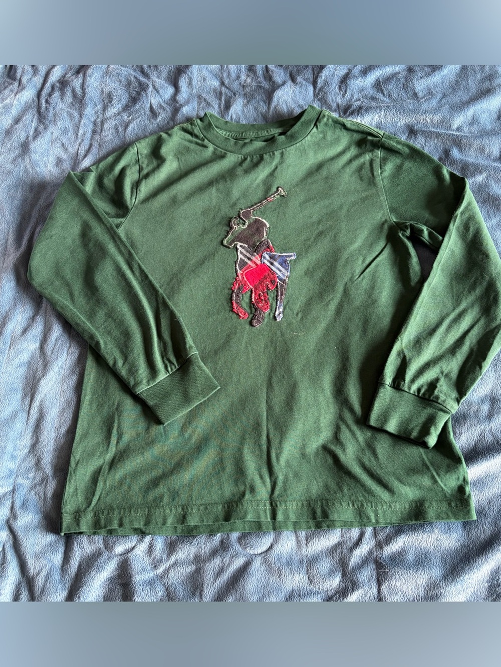 Polo by Ralph Lauren Kids Green Long-Sleeve Tee with Polo Player Patch